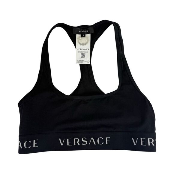 VERSACE Black Logo Sports Bra - Picture 3 of 6